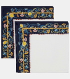 La DoubleJ Borboni Blue Large set of 2 linen napkins