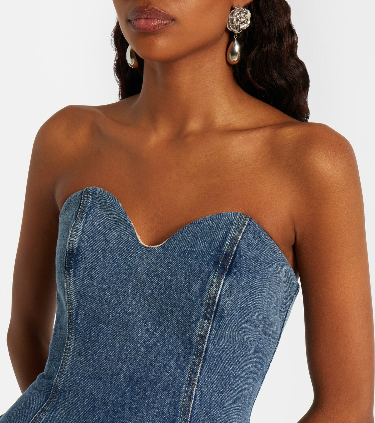 Magda Butrym Denim bustier dress