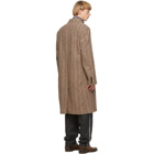Dries Van Noten Brown Wool and Alpaca Double-Breasted Coat