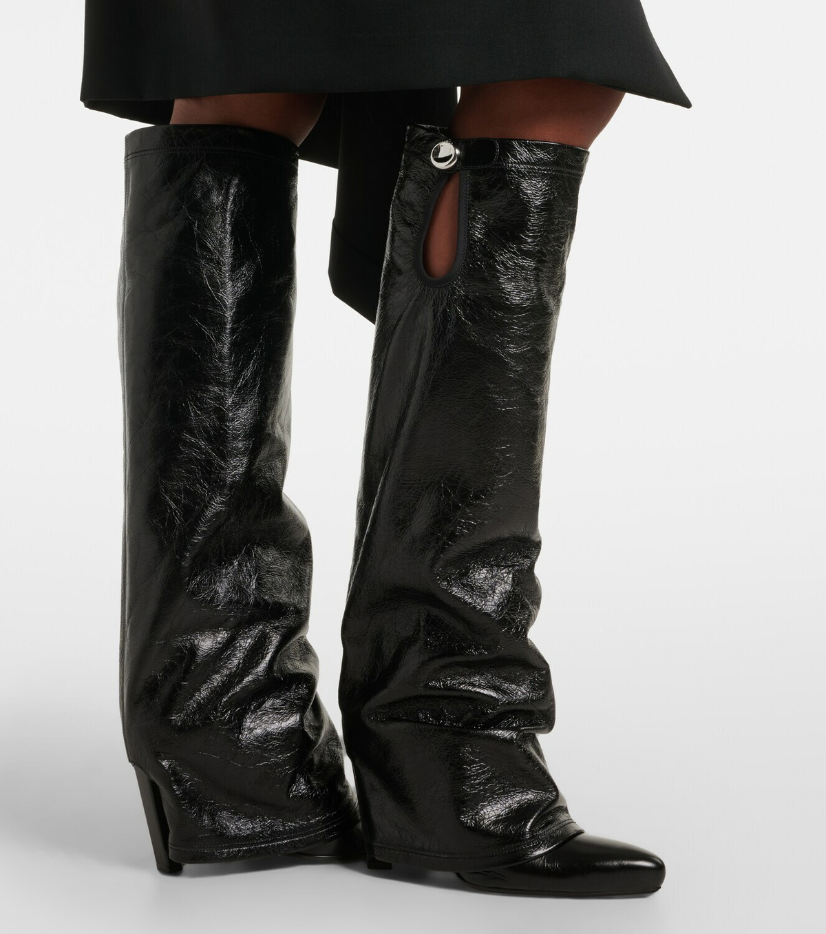 The Attico Leon patent leather knee-high boots