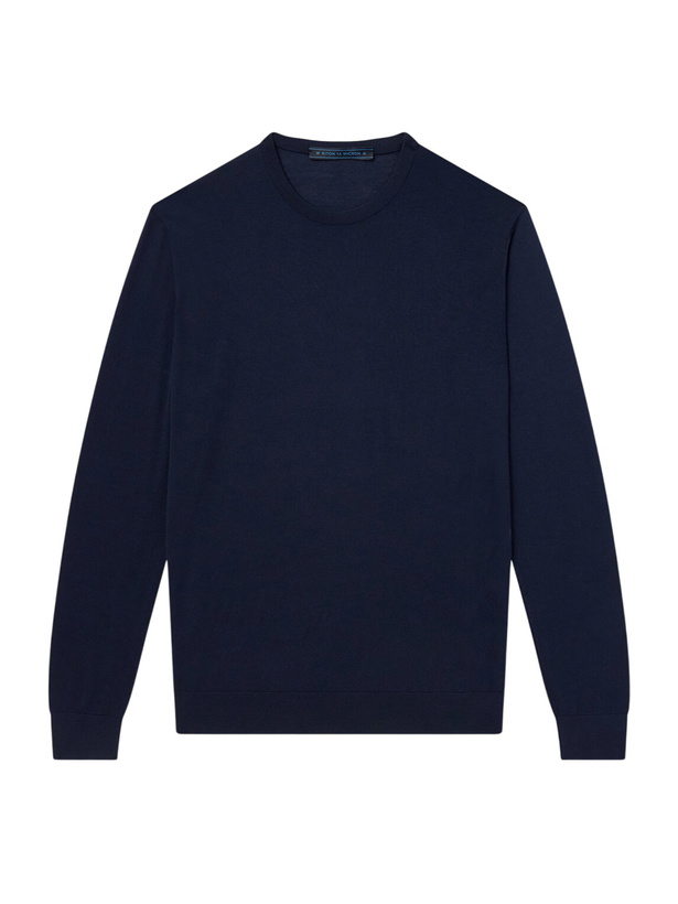 Photo: Kiton - Wool Knit Sweater - Blue