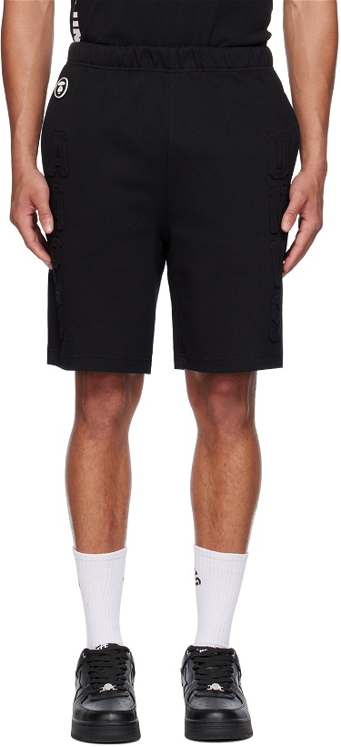 Photo: AAPE by A Bathing Ape Black Embossed Shorts