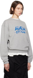 ADER error Gray Graphic Crewneck Sweatshirt