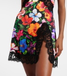 Dolce&Gabbana Lace-trimmed floral minidress