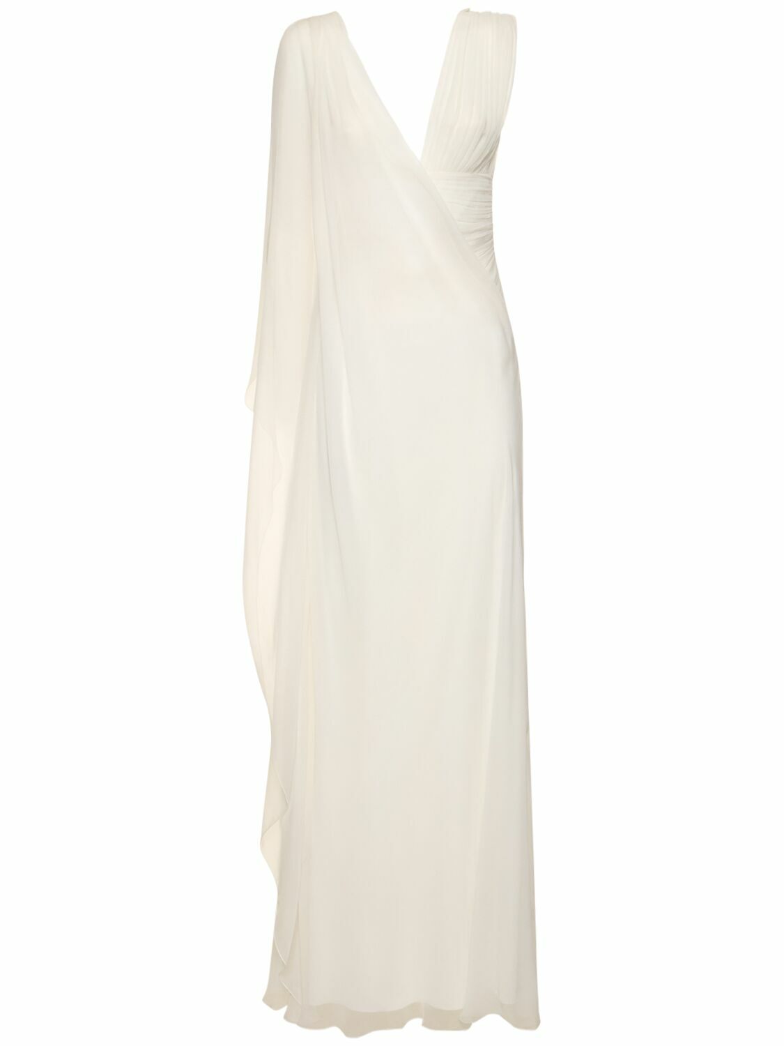 ALBERTA FERRETTI Draped Silk Chiffon Long Dress Alberta Ferretti ALBERTA FERRETTI Draped Silk Chiffon Long Dress Alberta Ferretti