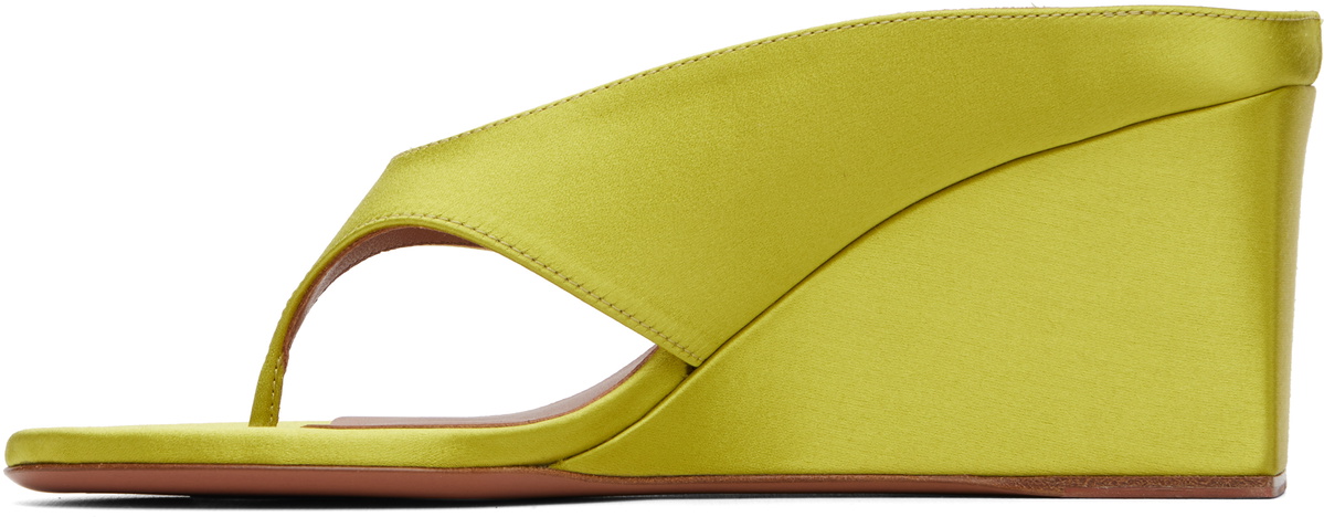 ALAÏA Green Cube Thong Mule Sandals