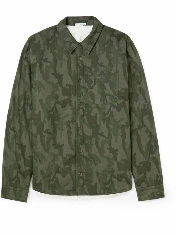 Photo: James Perse - Camouflage-Print Fleece-Lined Cotton-Gabardine Jacket - Green