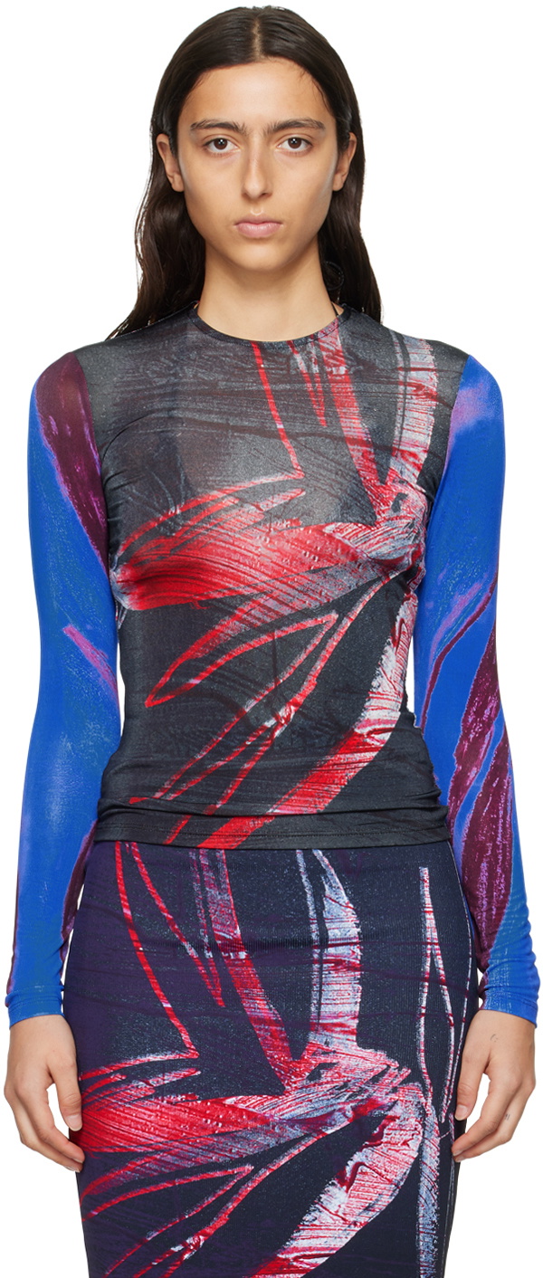 Louisa Ballou Multicolor Printed Long Sleeve T-Shirt