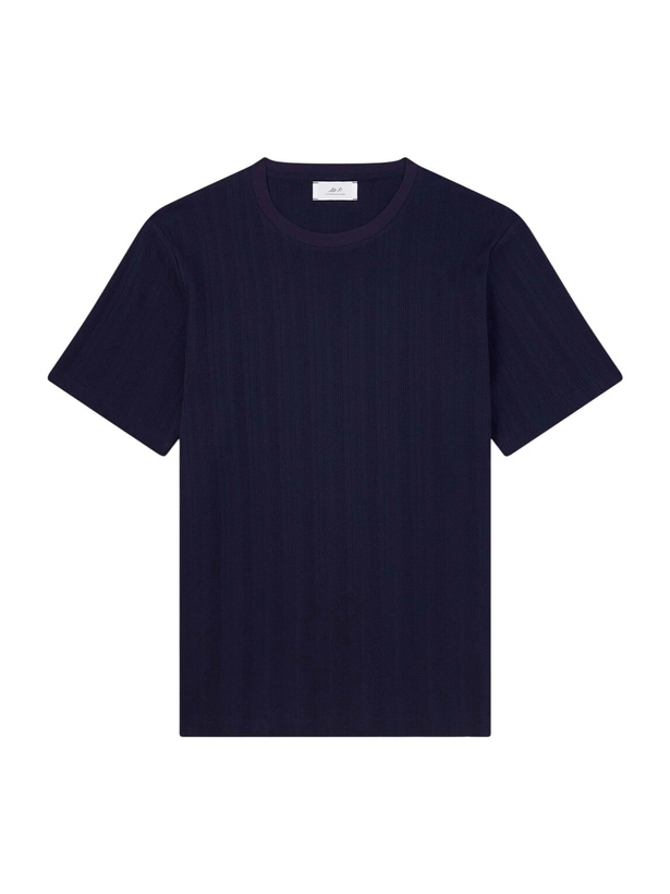Photo: Mr P. - Textured Organic Cotton T-Shirt - Blue