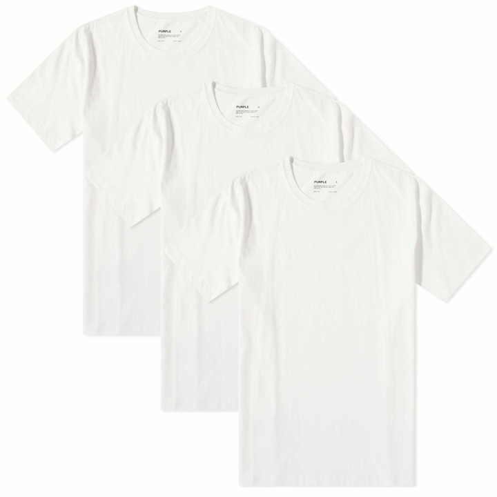 Photo: Purple Brand Men's Clean Jersey 3-Pack T-Shirt in White