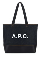 A.P.C. Large shopping Axel Navy Denim Bag