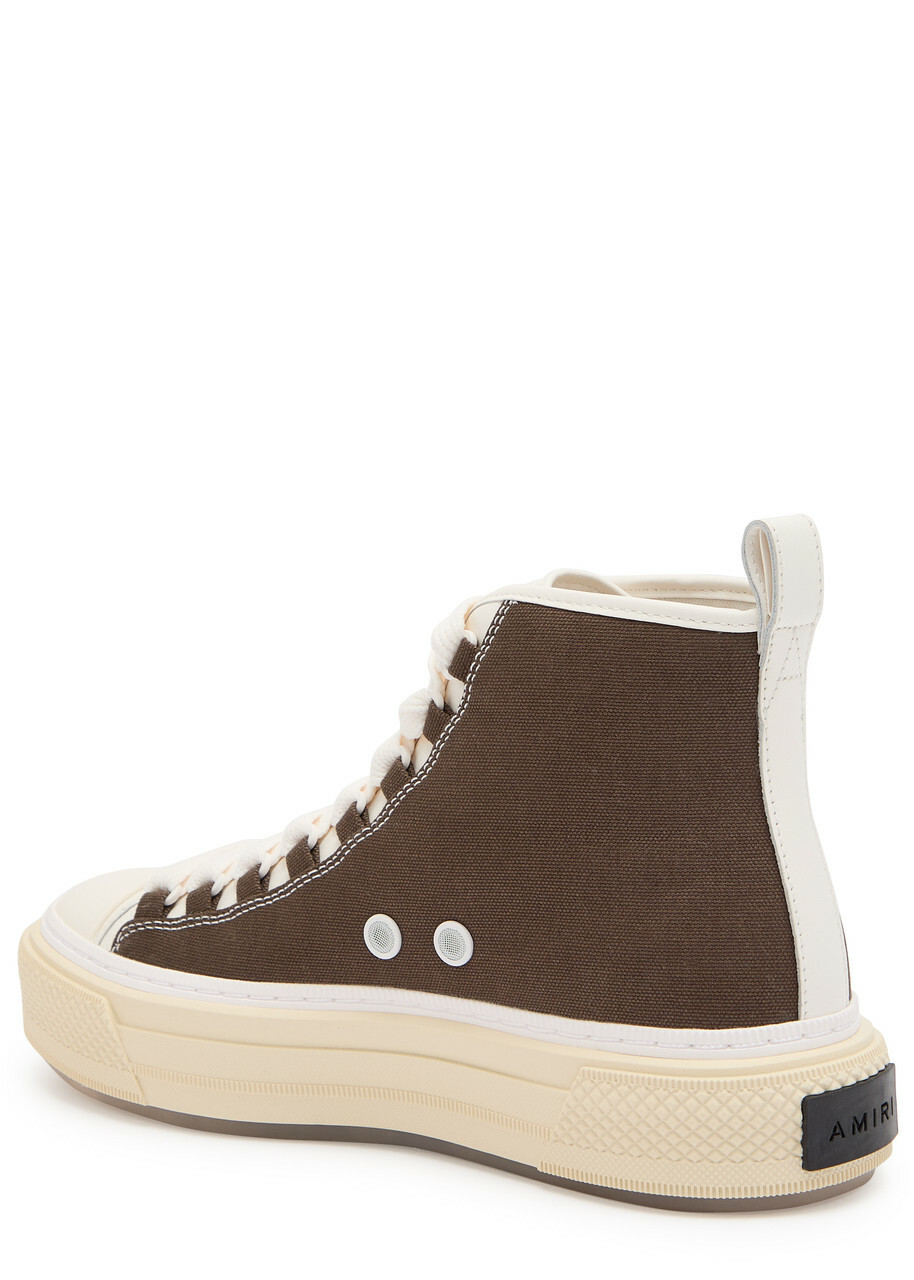 Amiri MA Court Hi Logo-embroidered Canvas Sneakers Brown