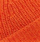 The Workers Club - Ribbed Merino Wool Beanie - Orange