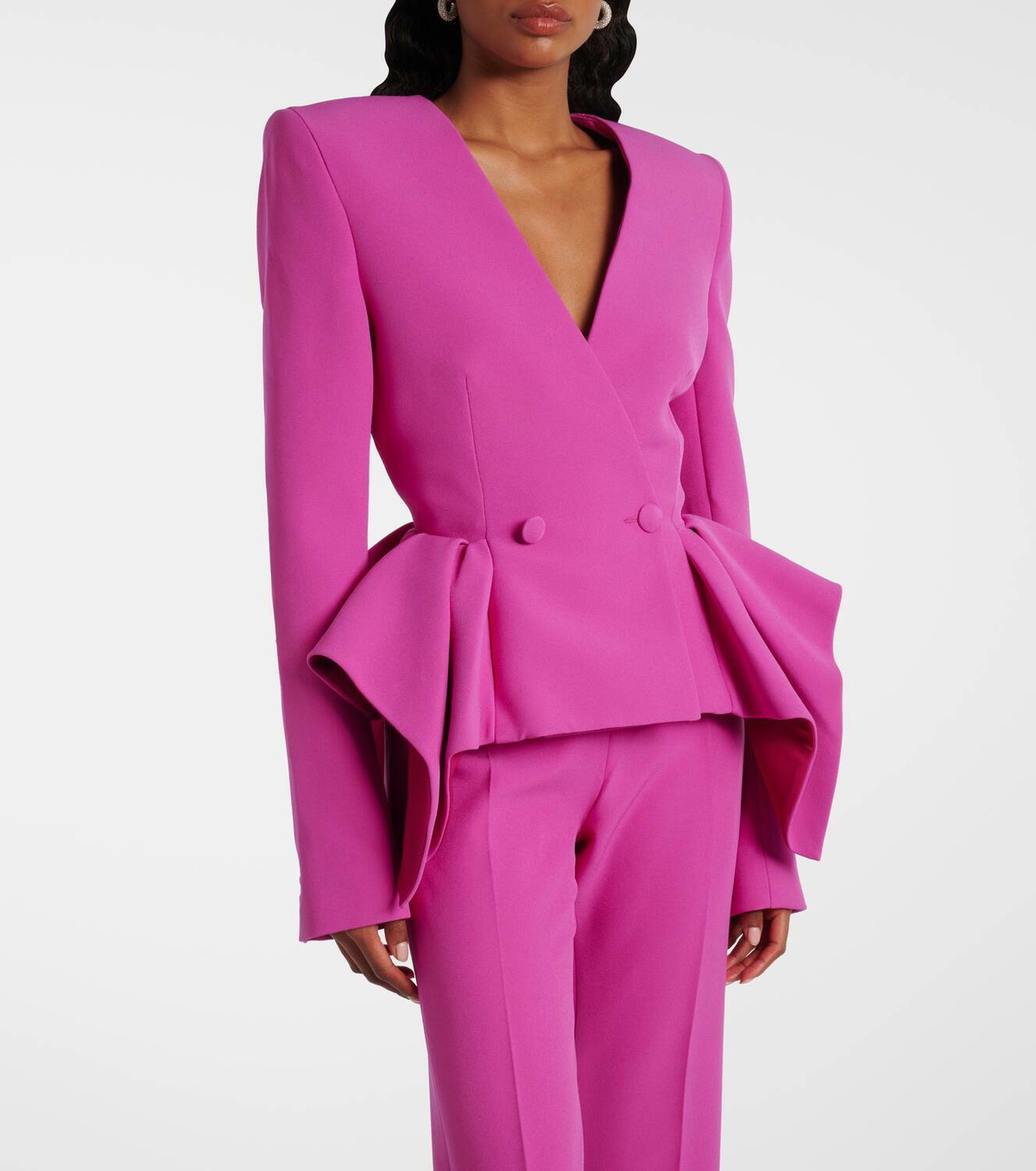 Safiyaa Double-breasted peplum blazer