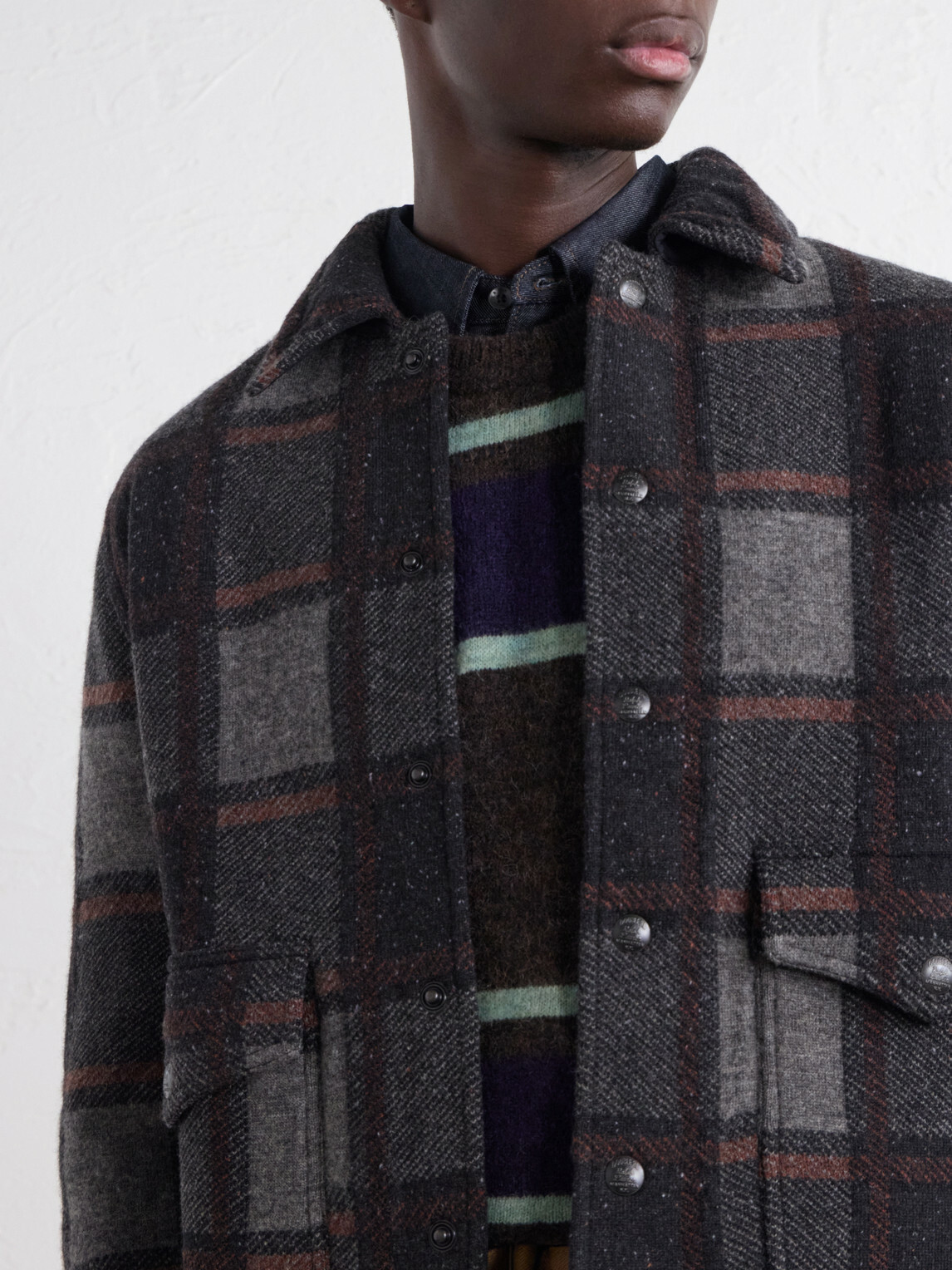 RRL - Raston Checked Wool Jacket - Gray