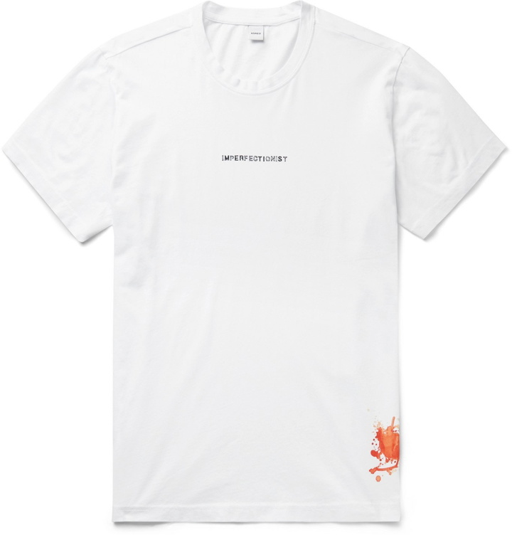 Photo: Aspesi - Imperfectionist Printed Cotton-Jersey T-Shirt - White