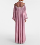 Costarellos Elline embellished pleated gown