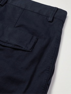 Zegna - Straight-Leg Pleated Cotton and Linen-Blend Twill Shorts - Blue