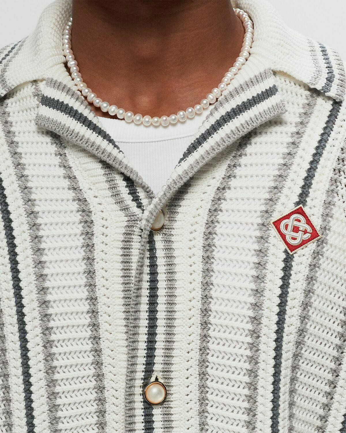 Casablanca Crochet Textured Shirt Grey Zippers & Cardigans
