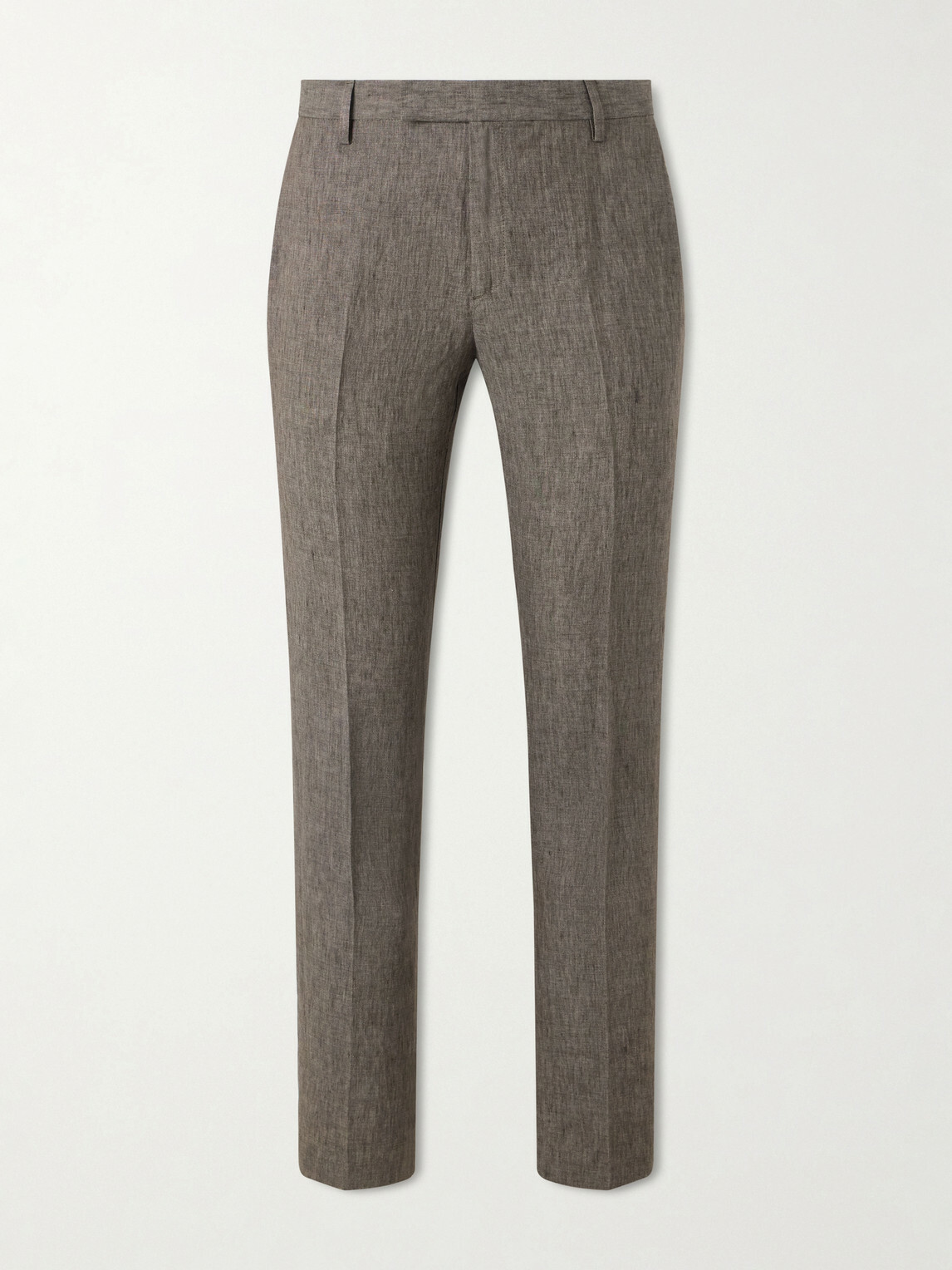 Sunspel - Straight-Leg Pleated Linen Suit Trousers - Brown
