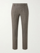 Sunspel - Straight-Leg Pleated Linen Suit Trousers - Brown