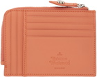 Vivienne Westwood Orange Saffiano Zip Card Holder