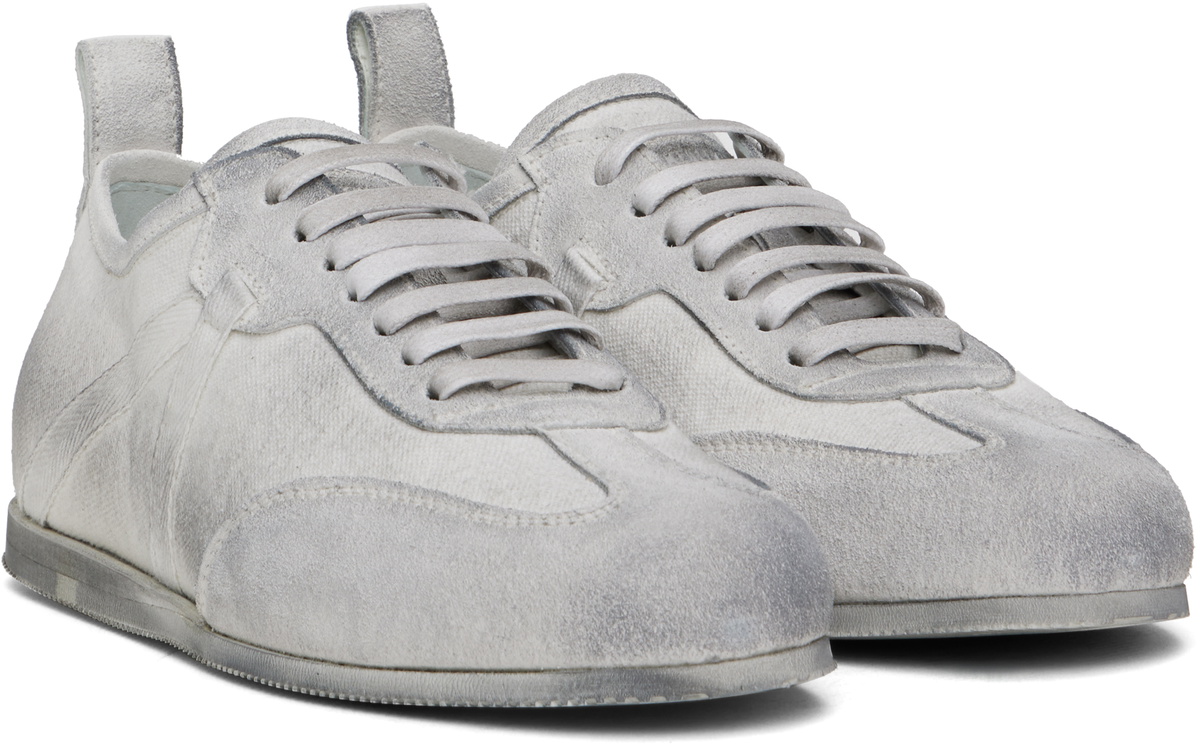 Ann Demeulemeester White & Gray Siru Low-Top Boxing Sneakers