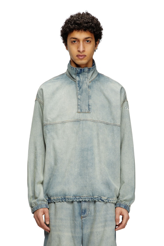 Photo: Diesel Denim pullover in light bicolour denim - T-Shirts - Unisex - Blue