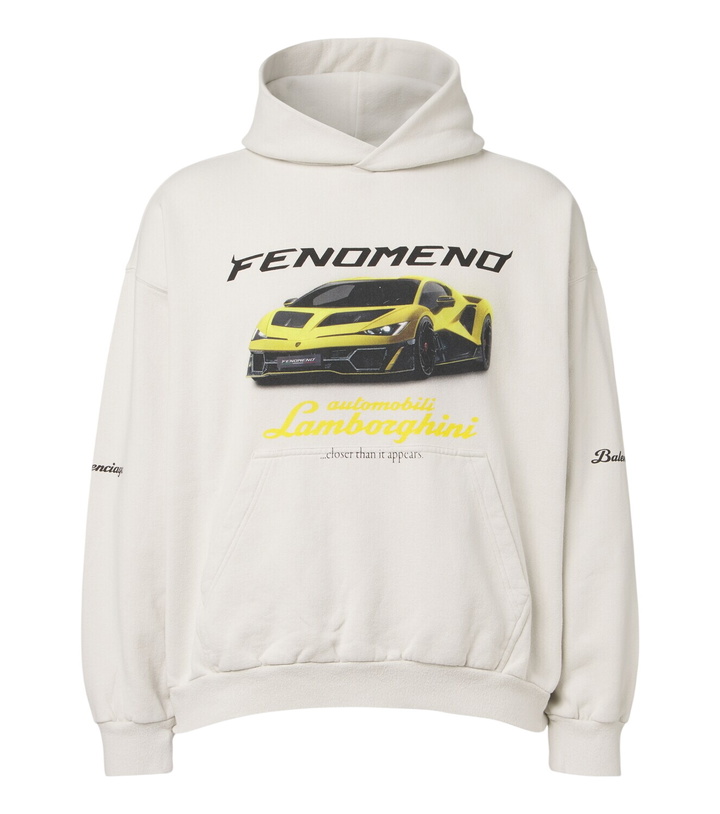 Photo: Balenciaga x Lamborghini printed cotton jersey hoodie
