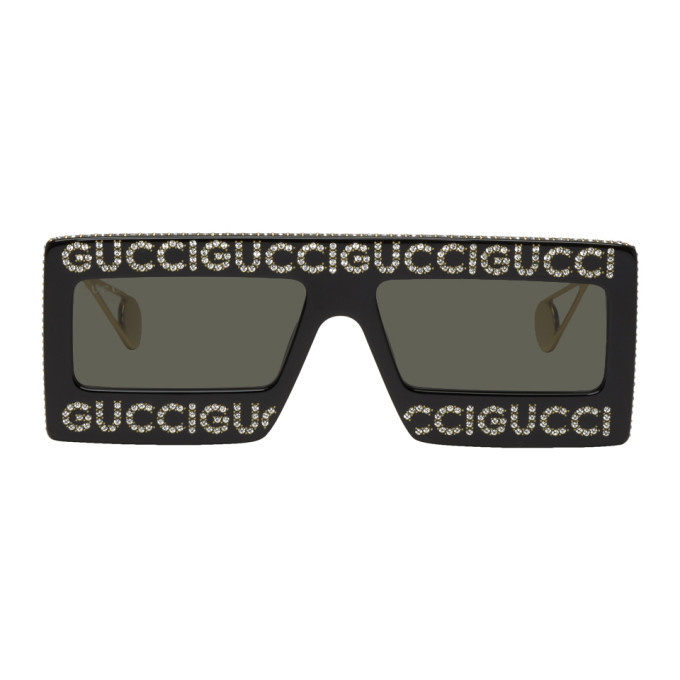 Gucci Black Mask-Frame Sunglasses