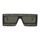 Gucci Black Crystal Mask-Frame Sunglasses