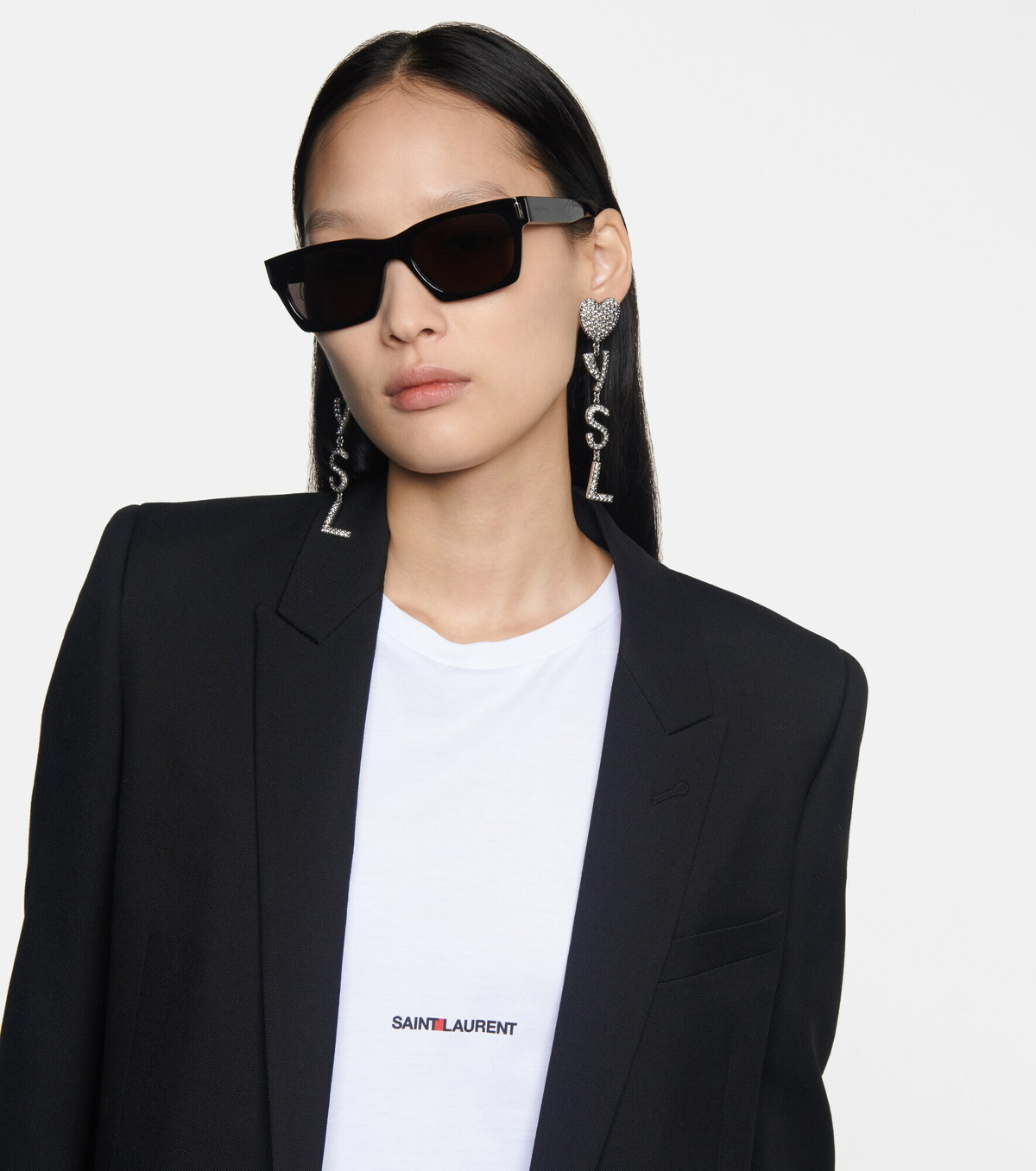 SAINT LAURENT SL 402 長方形フレムサンクラス 635972Y9901 1000 Black 'SL 402' sunglasses Saint Laurent - Vitkac AS