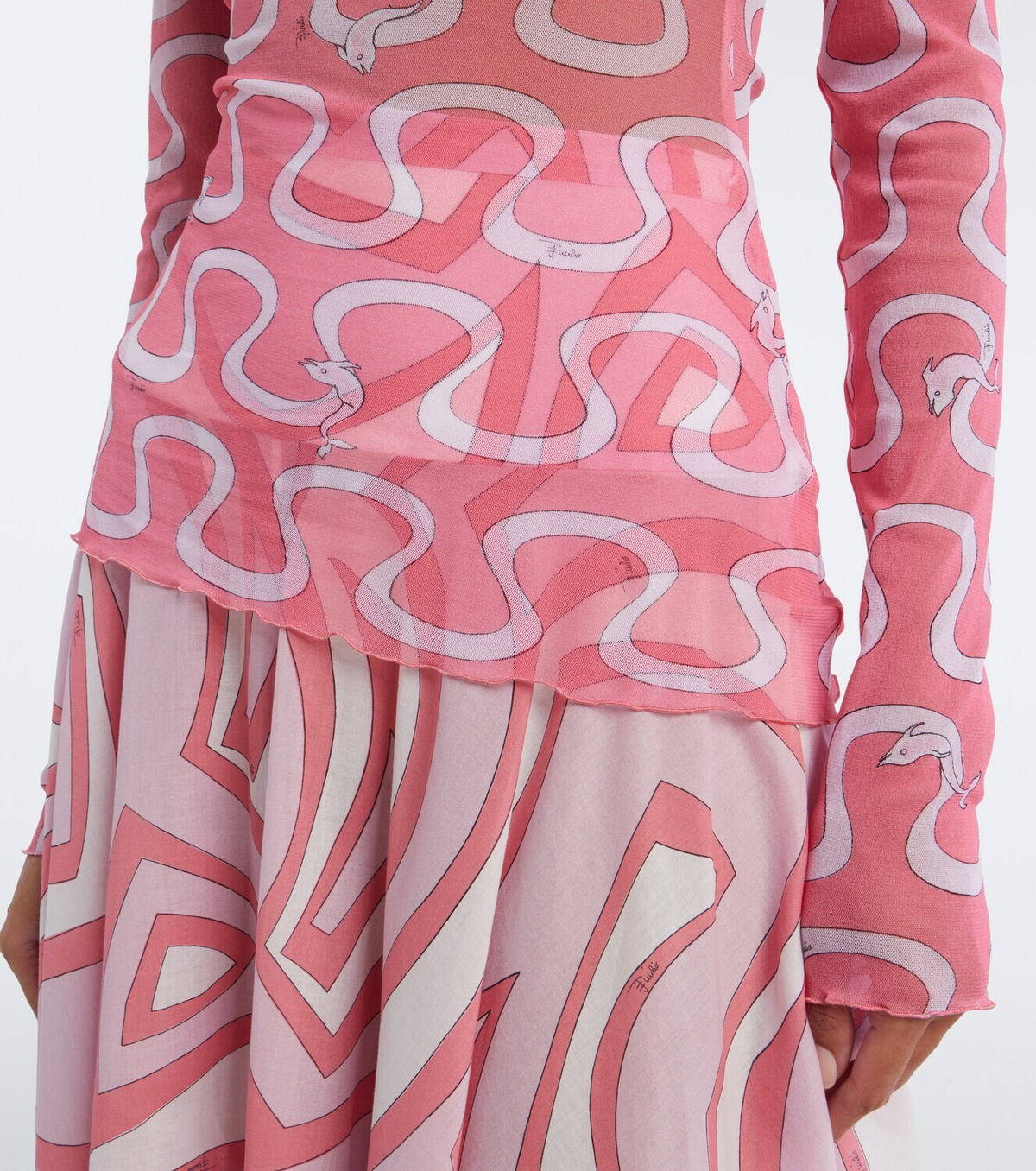 Pucci Onda tulle top