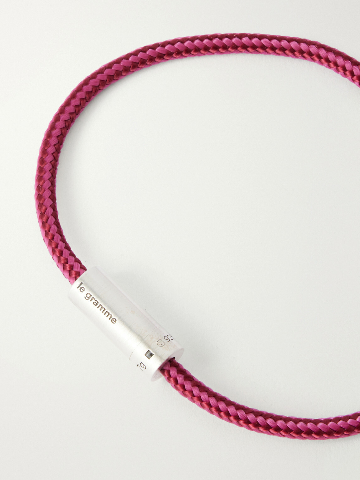 Le Gramme - 5g Sterling Silver Woven Cord Bracelet - Burgundy