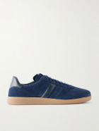 TOM FORD - Leather-Trimmed Suede Sneakers - Blue