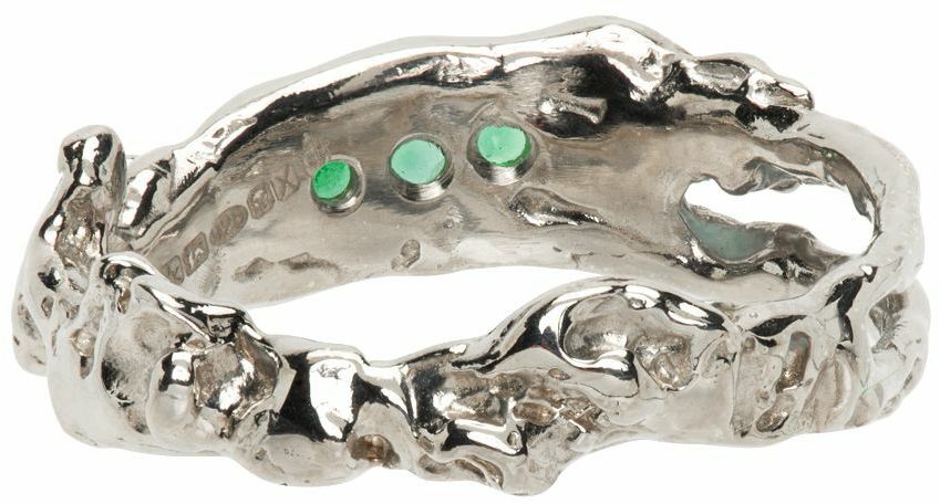 Vasiliki Silver Oysterling Gemstone Ring