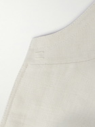 Zegna - Mandarin-Collar Unstructrured Linen Blazer - Neutrals
