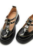 Ganni Mary Jane Patent Leather Shoes Black