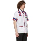 Gucci White Retro Logo Patch Bowling Shirt