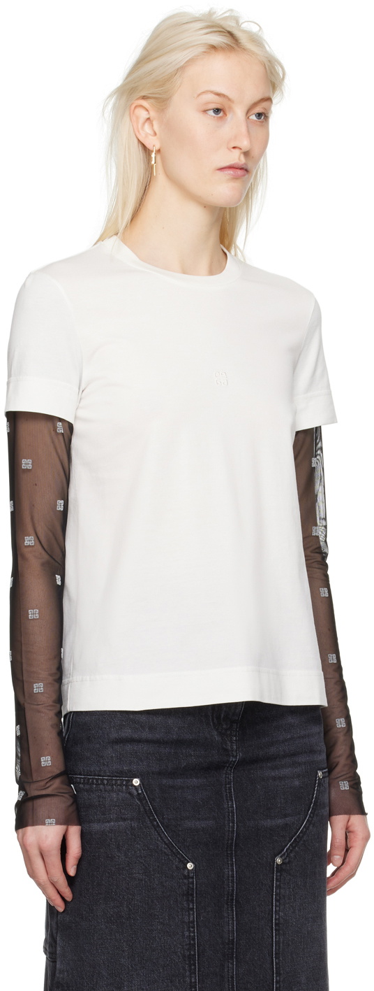Givenchy White & Black Layered Long Sleeve T-Shirt Givenchy