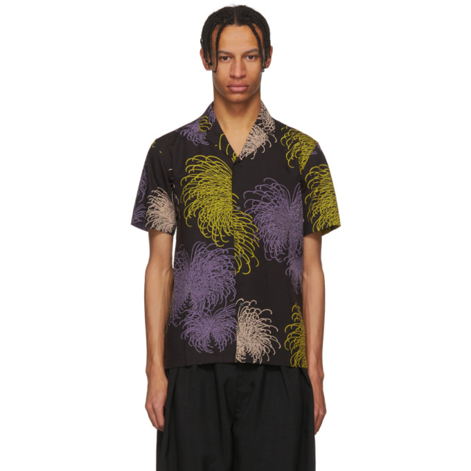 Sasquatchfabrix. Black Fireworks Notched Collar Shirt Sasquatchfabrix