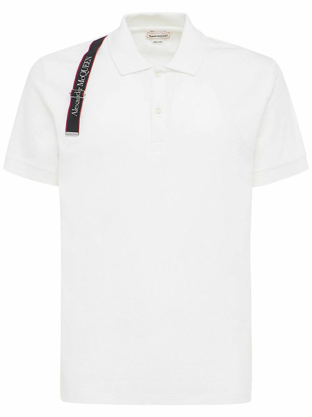 Photo: ALEXANDER MCQUEEN - Logo Tape Harness Cotton Polo Shirt