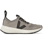 Rick Owens - Veja Rubber-Trimmed V-Knit Sneakers - Gray