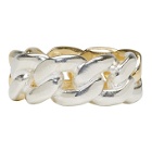 Maison Margiela Gold and Silver Curb Chain Ring