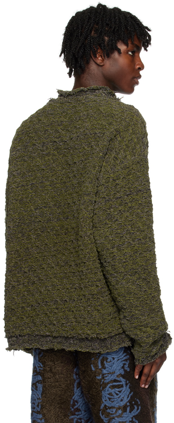 VITELLI Green Frayed Sweater
