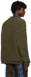 VITELLI Green Frayed Sweater