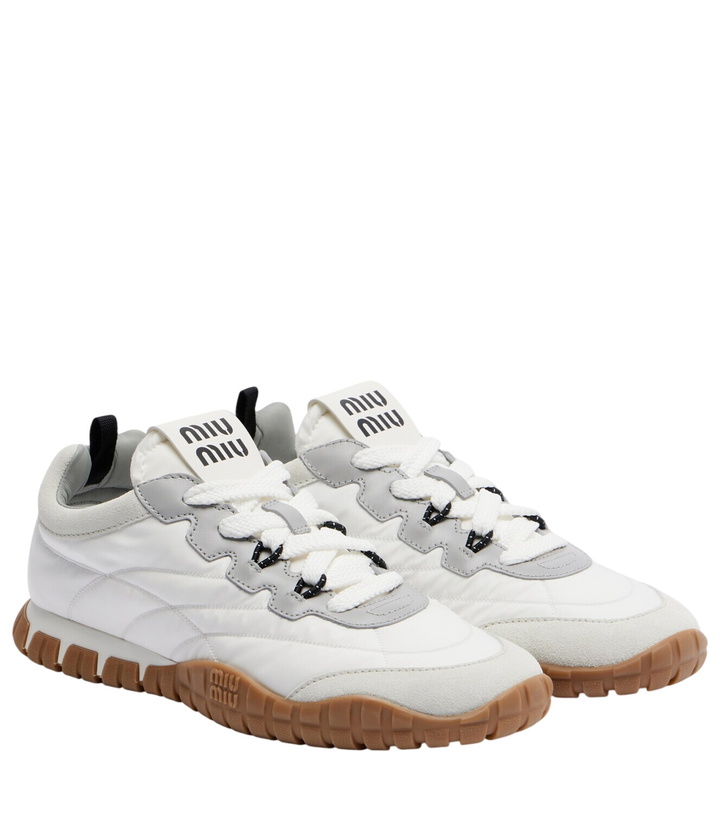 Photo: Miu Miu Tyre suede-trimmed sneakers