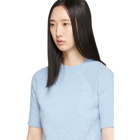 Victoria Beckham Blue Raglan Short Sleeve Sweater