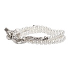 We11done Silver Pearl Triple Wrap Bracelet