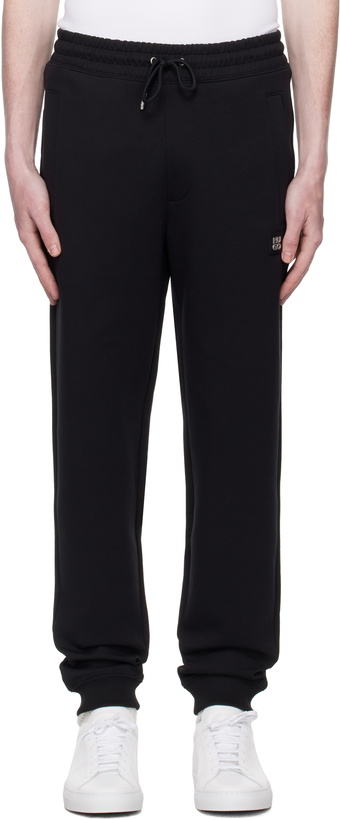 Photo: Hugo Black Stacked Logo Cotton Tracksuit Sweatpants